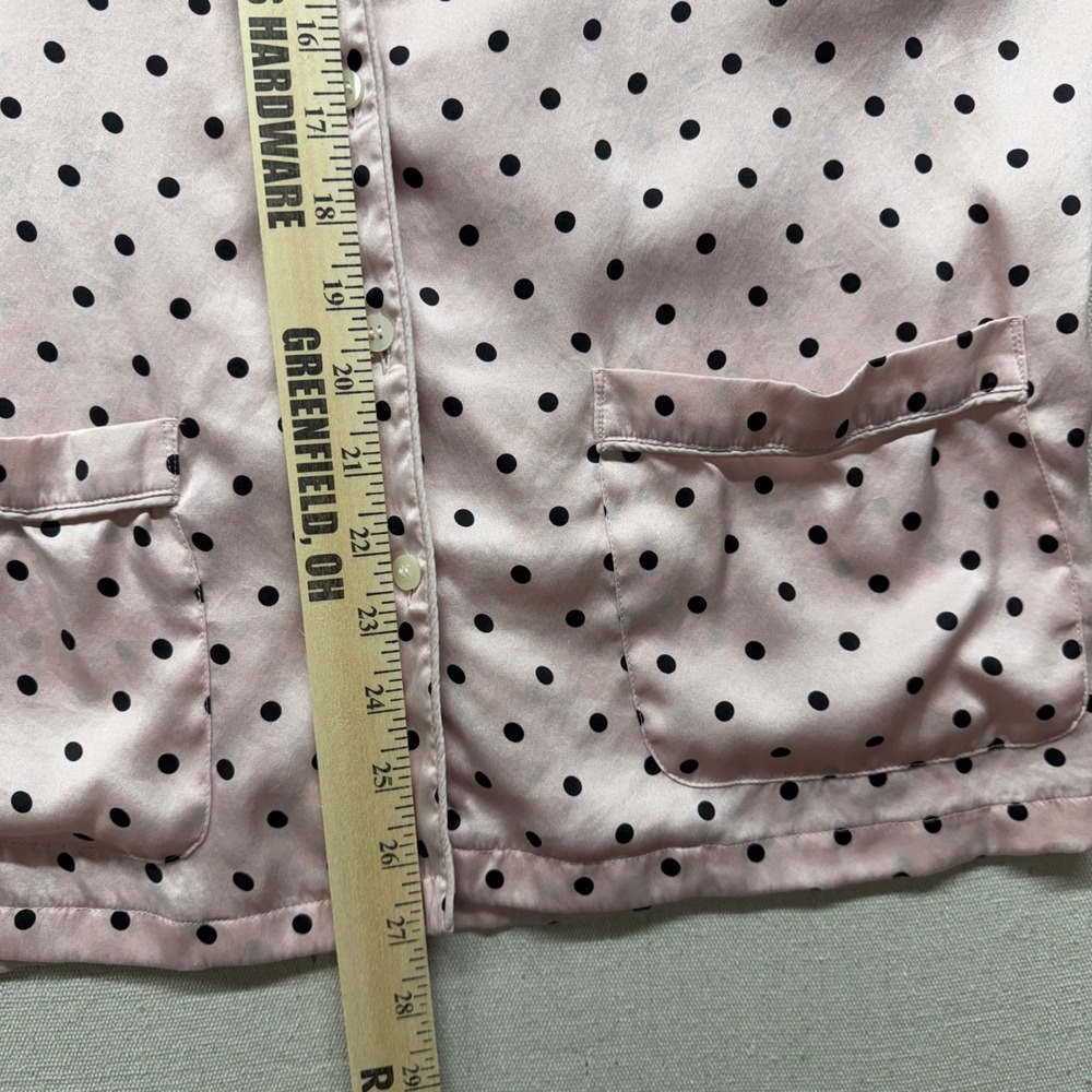 Victoria's Secret Pink Polka Dot 100% Mulberry Silk Pajama Set Top Pants M - Picture 12 of 16